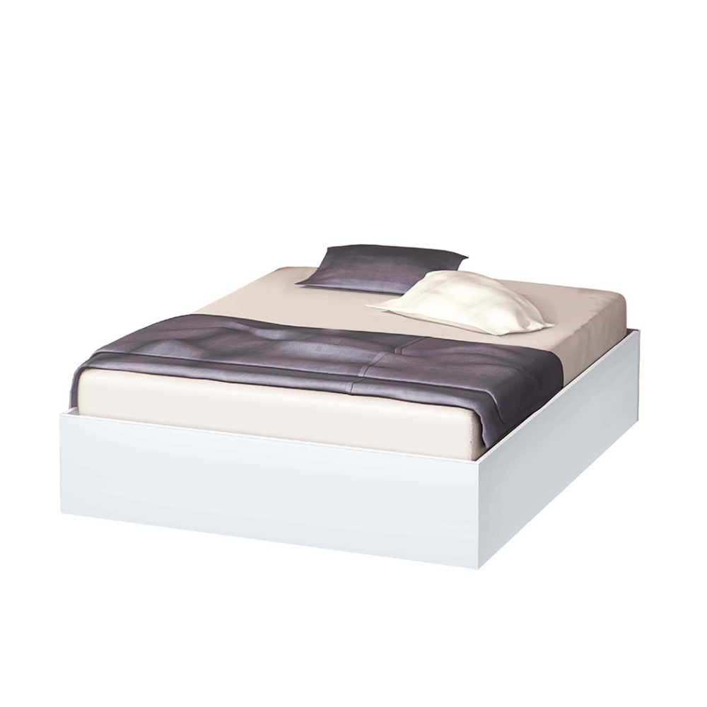 Κρεβάτι ξύλινο High, Λευκό, 160/200, Genomax