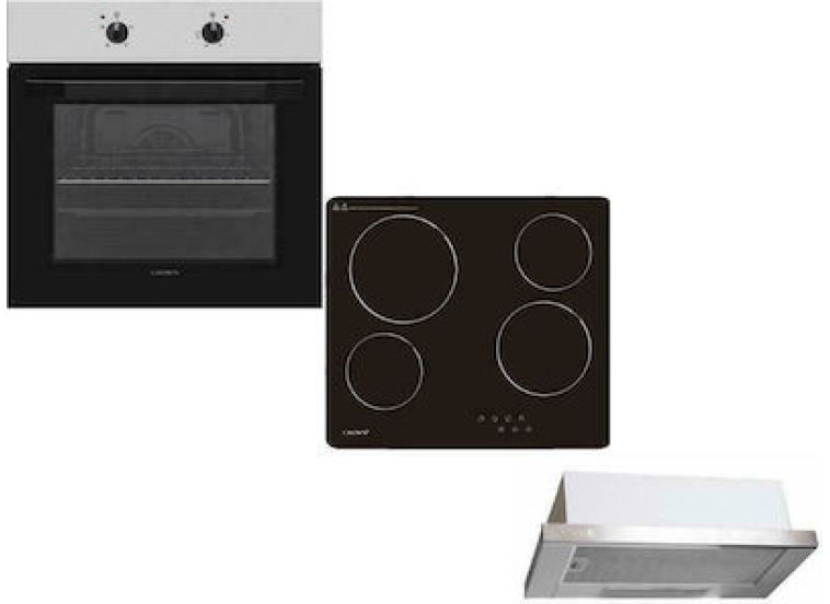 Σετ Φούρνος Εστία, Απορροφητήρας FCM 106AIX + PVT604.C + HB 6001 IX, Crown Σετ Φούρνος Εστία, Απορροφητήρας FCM 106AIX + PVT604.C + HB 6001 IX, Crown