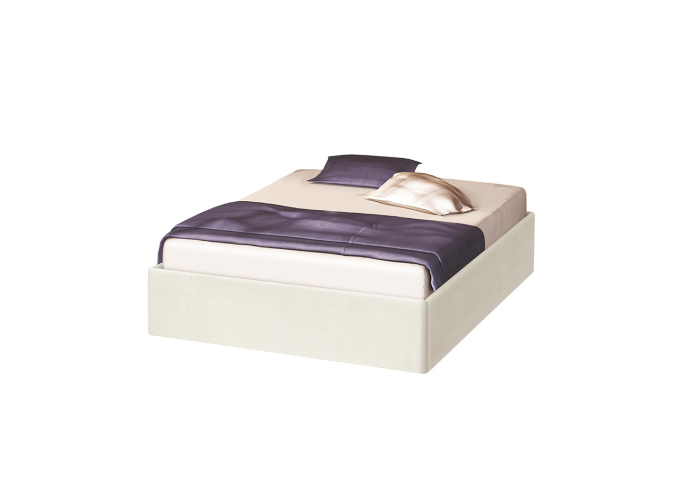 Υπόστρωμα κρεβατιού Aria Textil επενδυμένο με ύφασμα, Ivory, 127/35/196, Genomax