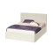 Κρεβάτι μονό ξύλινο επενδυμένο με ύφασμα, Aria Textil, Ivory, 82/190, 196/90/88 εκ., Genomax