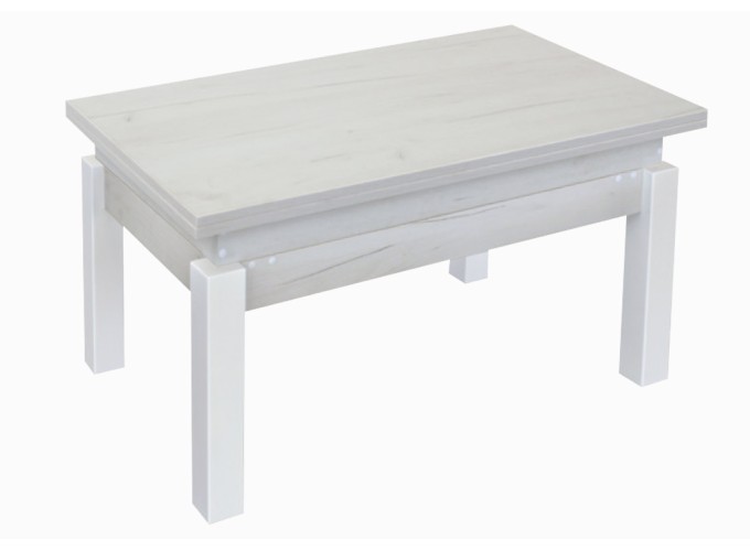 Τραπέζι κουζίνας ξύλινο Sezam Λευκό, 60-120/90/52 εκ., 1219921793, Genomax