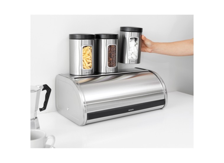 Ψωμιέρα με Καπάκι Μεταλλική σε Ασημί Χρώμα Roll Top Brabantia Ψωμιέρα με Καπάκι Μεταλλική σε Ασημί Χρώμα Roll Top Brabantia