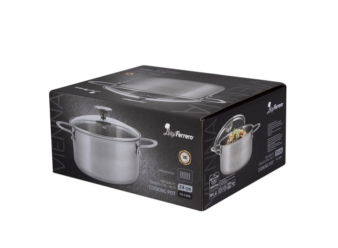 Βαθιά Ανοξείδωτη Κατσαρόλα 5.3lt / 24cm FR-2486 Vienna Luigi Ferrero 