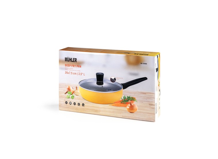 Βαθύ Τηγάνι Με Καπάκι 3.5L 26x7.5cm Ida MR-2608D , Muhler Βαθύ Τηγάνι Με Καπάκι 3.5L 26x7.5cm Ida MR-2608D , Muhler