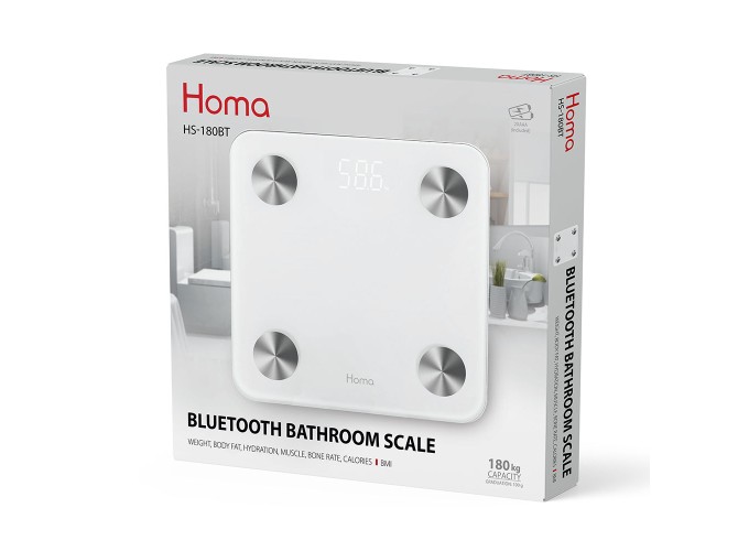 Smart Ζυγαριά με Λιπομετρητή & Bluetooth HS-180BT  Homa 