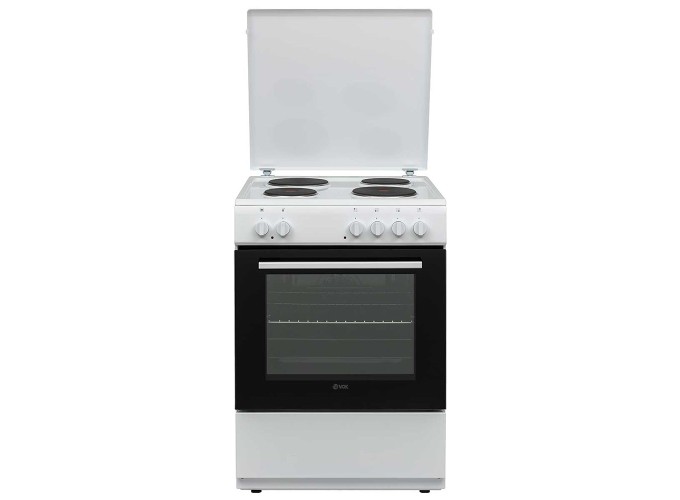 Ηλεκτρική Κουζίνα 65lt με Εμαγιέ Εστίες Π60εκ. Λευκή EHT 6020WG, 4E VOX 