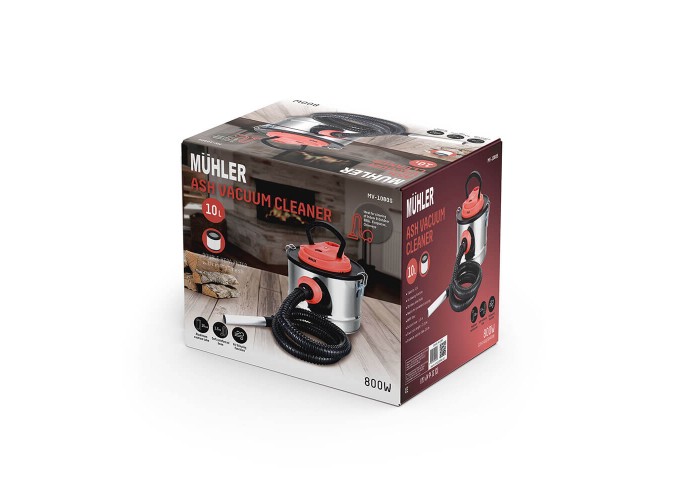 Σκούπα Στάχτης 800W με Κάδο 10lt  Ash Vacuum Cleaner Muhler MV-1080S 10 L