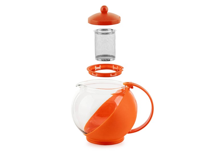 Τσαγιέρα Γυάλινη σε Πορτοκαλί Χρώμα 1250ml MR-8126BJS Muhler Τσαγιέρα Γυάλινη σε Πορτοκαλί Χρώμα 1250ml MR-8126BJS Muhler