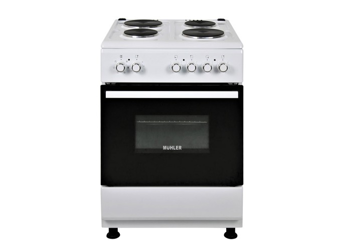 Ηλεκτρική Κουζίνα Ελέυθερη με Εμαγιέ Εστίες Λευκή  ELC-601E, 4E Muhler 