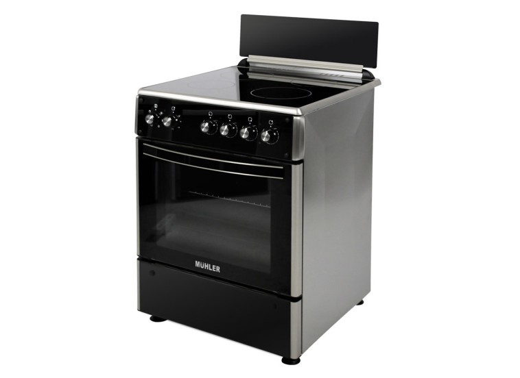 Κουζίνα 64lt με Κεραμικές Εστίες Π60εκ. Μαύρη,ELC-VC622ESS, 4V,Muhler