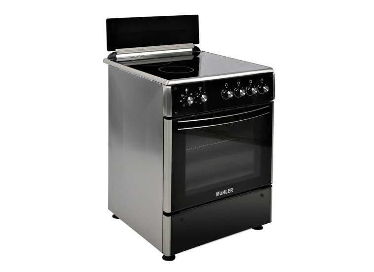 Κουζίνα 64lt με Κεραμικές Εστίες Π60εκ. Μαύρη,ELC-VC622ESS, 4V,Muhler