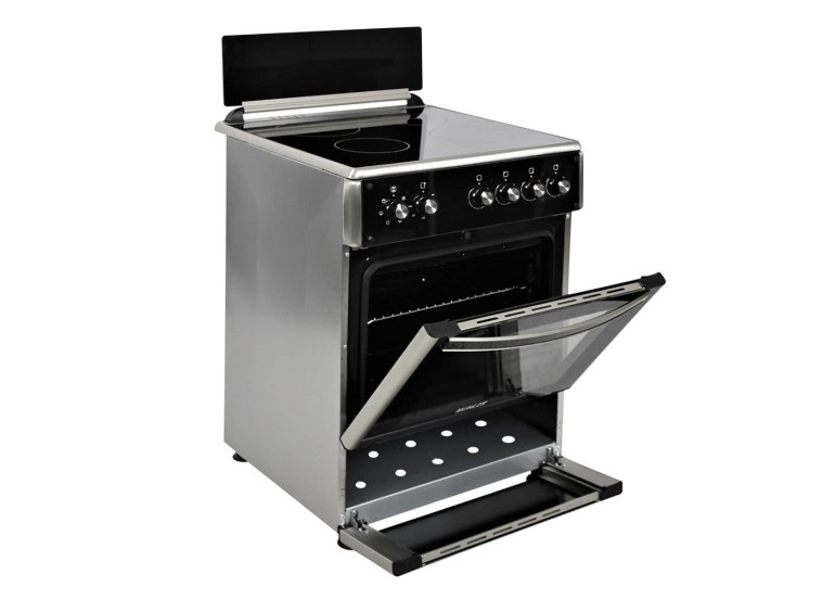 Κουζίνα 64lt με Κεραμικές Εστίες Π60εκ. Μαύρη,ELC-VC622ESS, 4V,Muhler