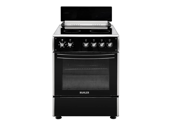 Κουζίνα 64lt με Κεραμικές Εστίες Π60εκ. Μαύρη, ELC-VC622ESS , 4V,Muhler