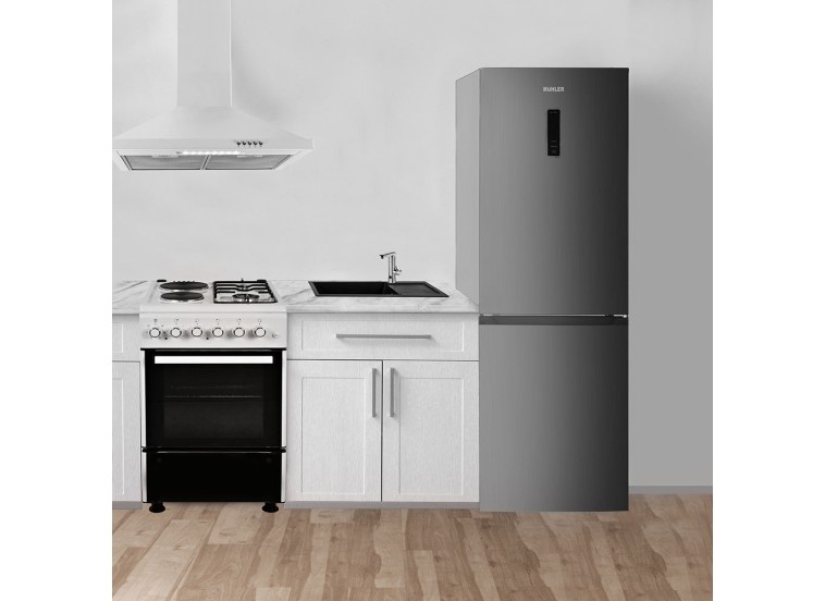 Ψυγειοκαταψύκτης NoFrost Υ184xΠ60xΒ66.5εκ. Inox NFC185IE Muhler Ψυγειοκαταψύκτης NoFrost Υ184xΠ60xΒ66.5εκ. Inox NFC185IE Muhler