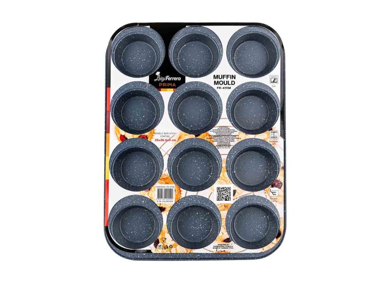 Φόρμα Ζαχαροπλαστικής για Cupcakes/Muffins Prima FR-4111M 35x26.5x3cm Luigi Ferrero Φόρμα Ζαχαροπλαστικής για Cupcakes/Muffins Prima FR-4111M 35x26.5x3cm Luigi Ferrero