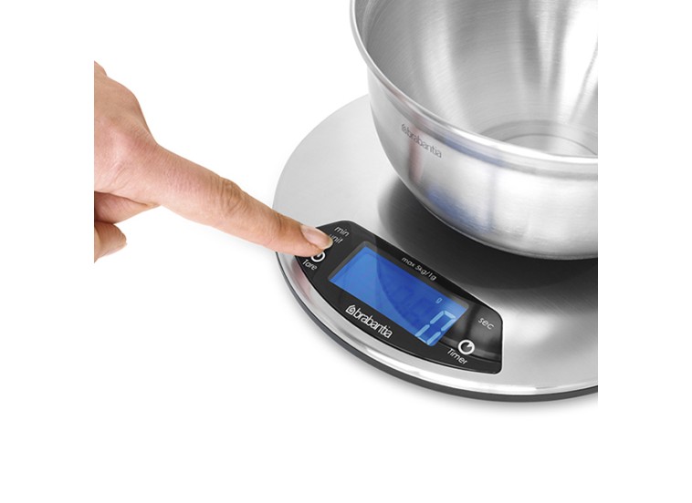 Ψηφιακή Ζυγαριά Κουζίνας 1gr/5kg Matt Steel Brabantia Ψηφιακή Ζυγαριά Κουζίνας 1gr/5kg Matt Steel Brabantia