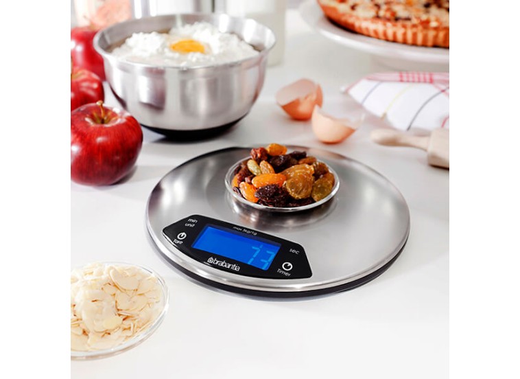Ψηφιακή Ζυγαριά Κουζίνας 1gr/5kg Matt Steel Brabantia Ψηφιακή Ζυγαριά Κουζίνας 1gr/5kg Matt Steel Brabantia