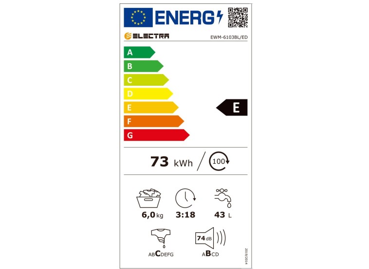 Πλυντήριο ρούχων 6kg E, EWM-6103BL/ED, Electra| All4home Πλυντήριο ρούχων 6kg E, EWM-6103BL/ED, Electra