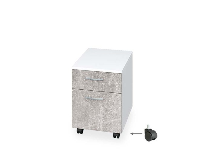 Συρταριέρα γραφείου με συρτάρι/ντουλάπι και ροδάκια για Buro, Genomax