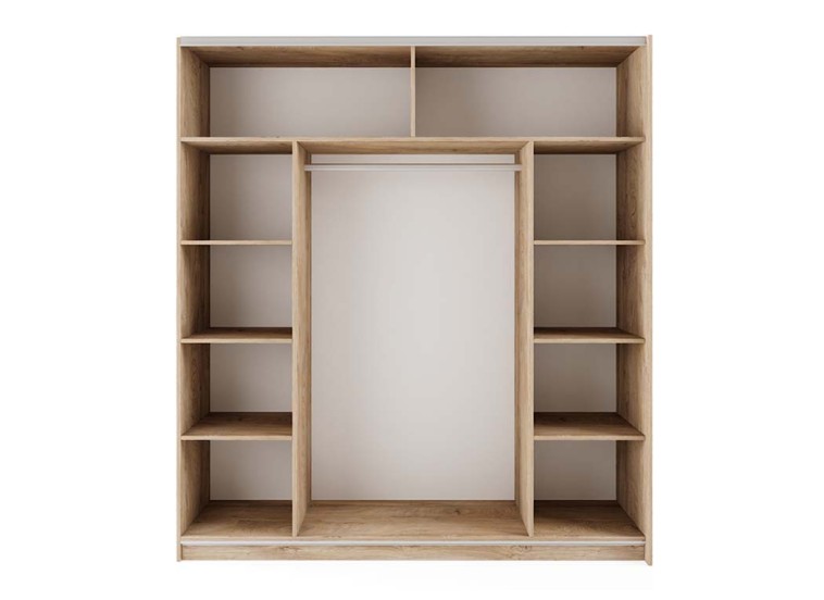 Ντουλάπα Συρόμενη, Modul 931, Σόνομα/Λευκό, 180x200x59, Genomax Ντουλάπα Συρόμενη, Modul 931, Σόνομα/Λευκό, 180x200x59, Genomax