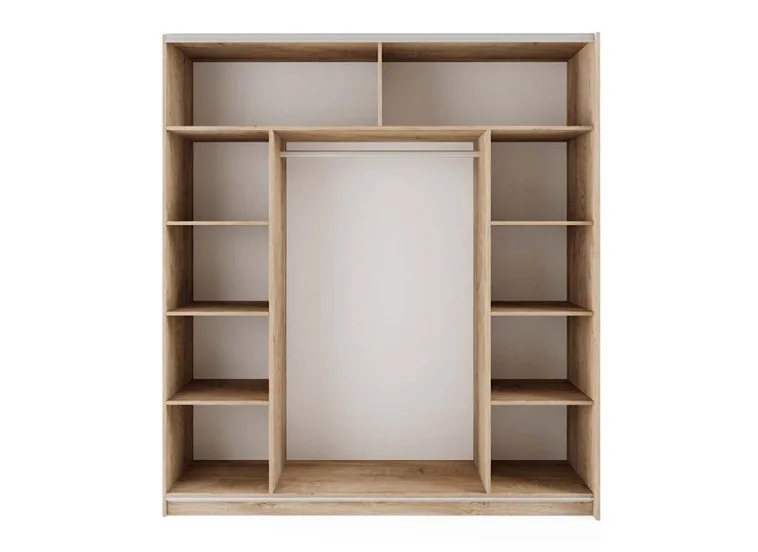Ντουλάπα Συρόμενη, Modul 931, Σόνομα/Λευκό, 180x200x59, Genomax Ντουλάπα Συρόμενη, Modul 931, Σόνομα/Λευκό, 180x200x59, Genomax