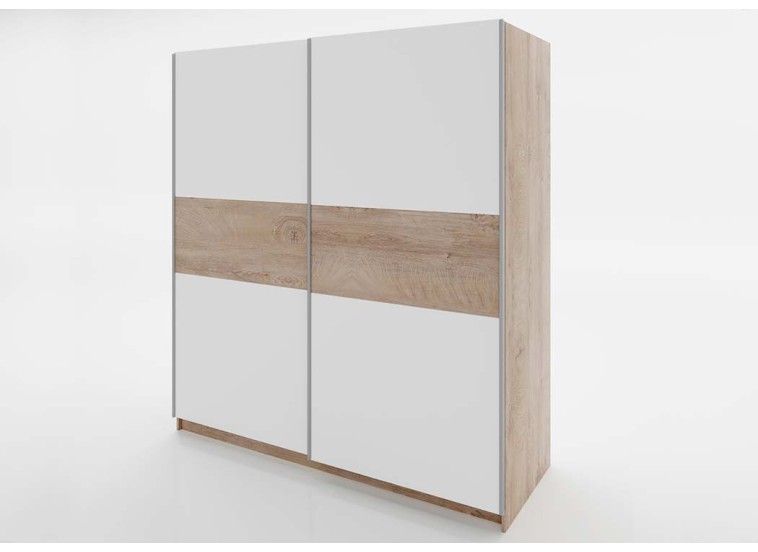 Ντουλάπα Συρόμενη, Modul 931, Σόνομα/Λευκό, 180x200x59, Genomax Ντουλάπα Συρόμενη, Modul 931, Σόνομα/Λευκό, 180x200x59, Genomax