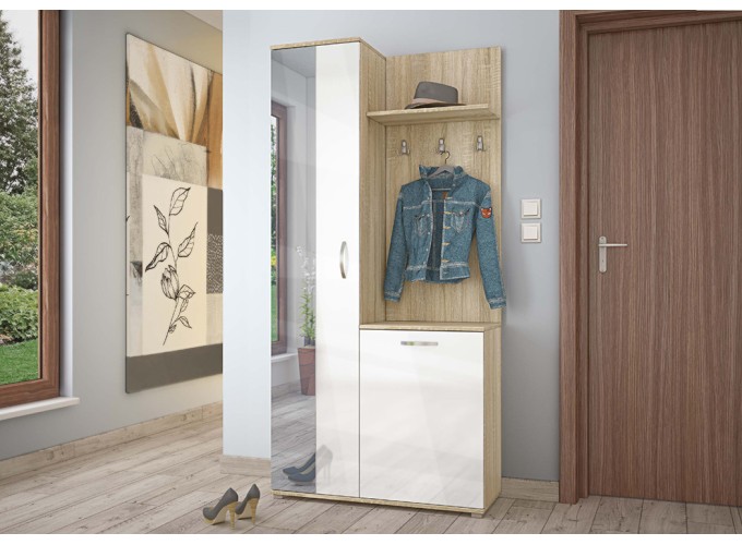 Έπιπλο Εισόδου 89/35/187 εκ., Σόνομα/Λευκό, Nexo, Genomax