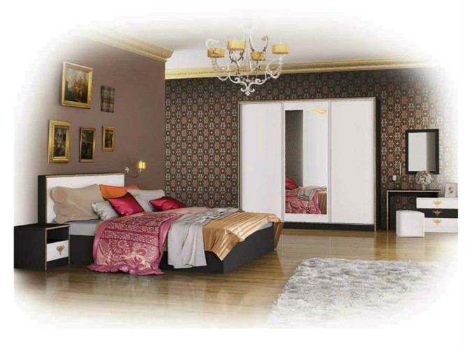 Σετ Κρεβατοκάμαρας 5 τεμαχίων Ravel με Δώρο τουαλέτα & σκαμπό για στρώμα 160/200, 213x34x40 εκ., Genomax