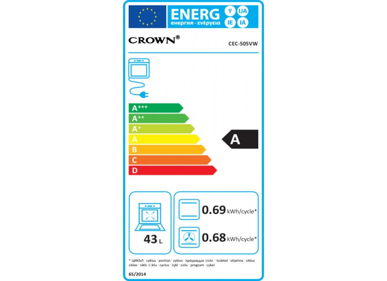 Ηλεκτρική κουζίνα 43 lt. CEC-505VW, Crown Ηλεκτρική κουζίνα 43 lt. CEC-505VW, Crown