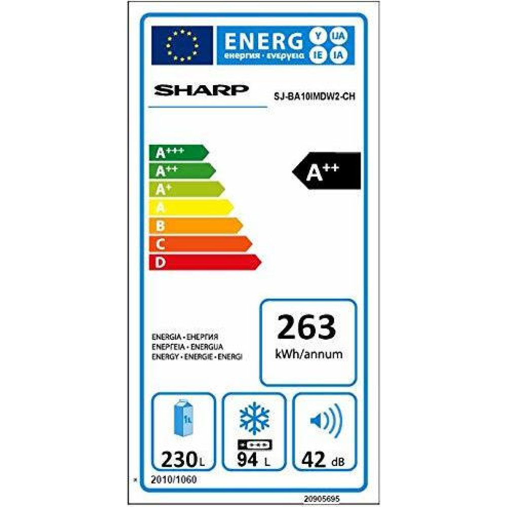 Ψυγειοκαταψύκτης 324lt A++ No Frost BA10IMDW2, Sharp