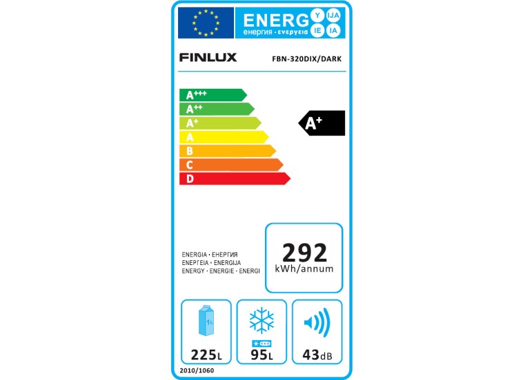 Ψυγειοκαταψύκτης, No Frost 320 lt A+, FBN-320DIX/DARK, Finlux | All4home Ψυγειοκαταψύκτης, No Frost 320 lt A+, FBN-320DIX/DARK, Finlux