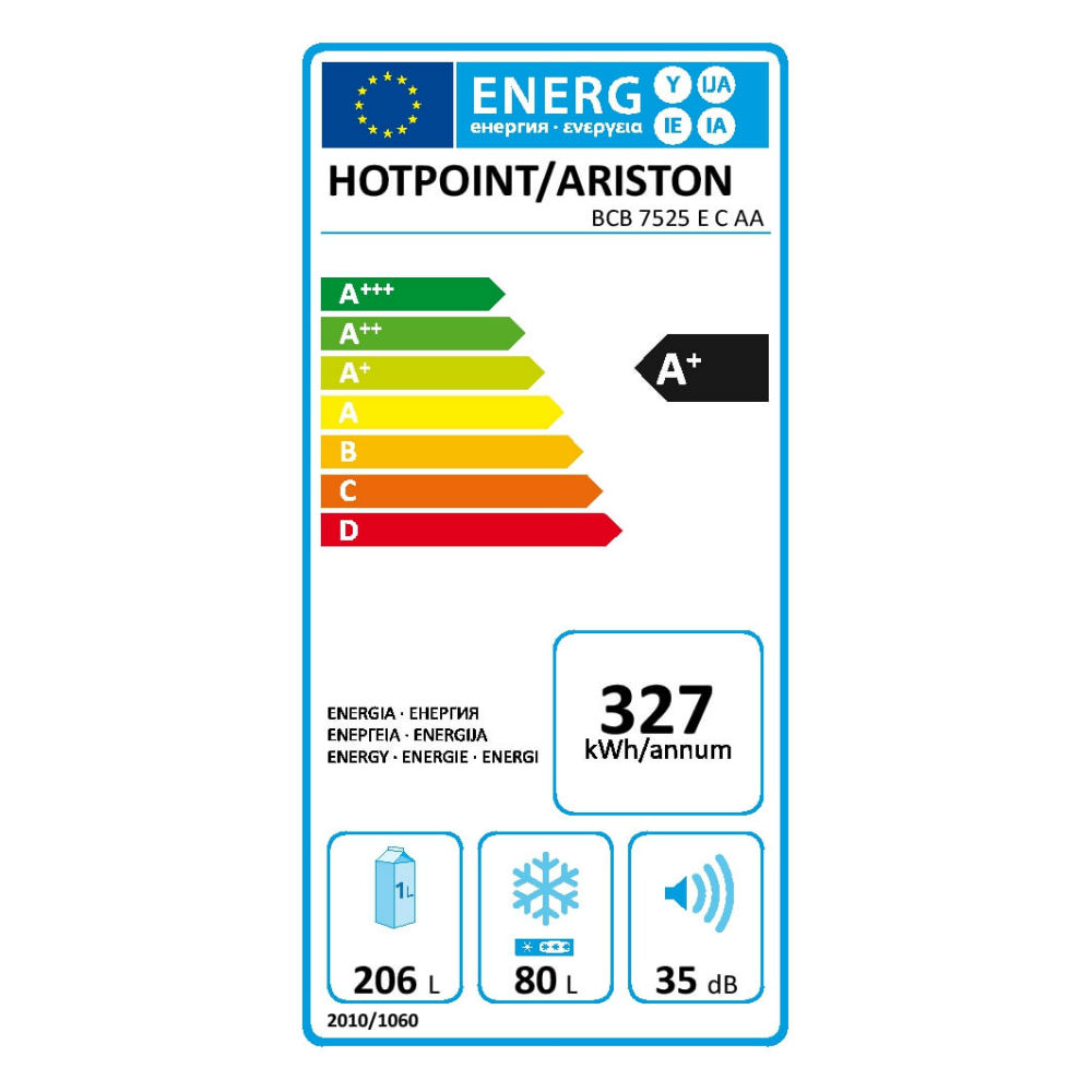 Εντοιχιζόμενος Ψυγειοκαταψύκτης No Frost A +, BCB 7525 E C AA, Hotpoint-Ariston