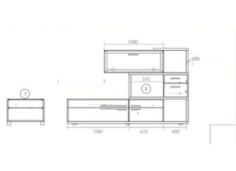 Σύνθετο Σαλονιού 277,5/40/137 εκ., Golda 1, Genomax | All4home Σύνθετο Σαλονιού 277,5/40/137 εκ., Golda 1, Genomax