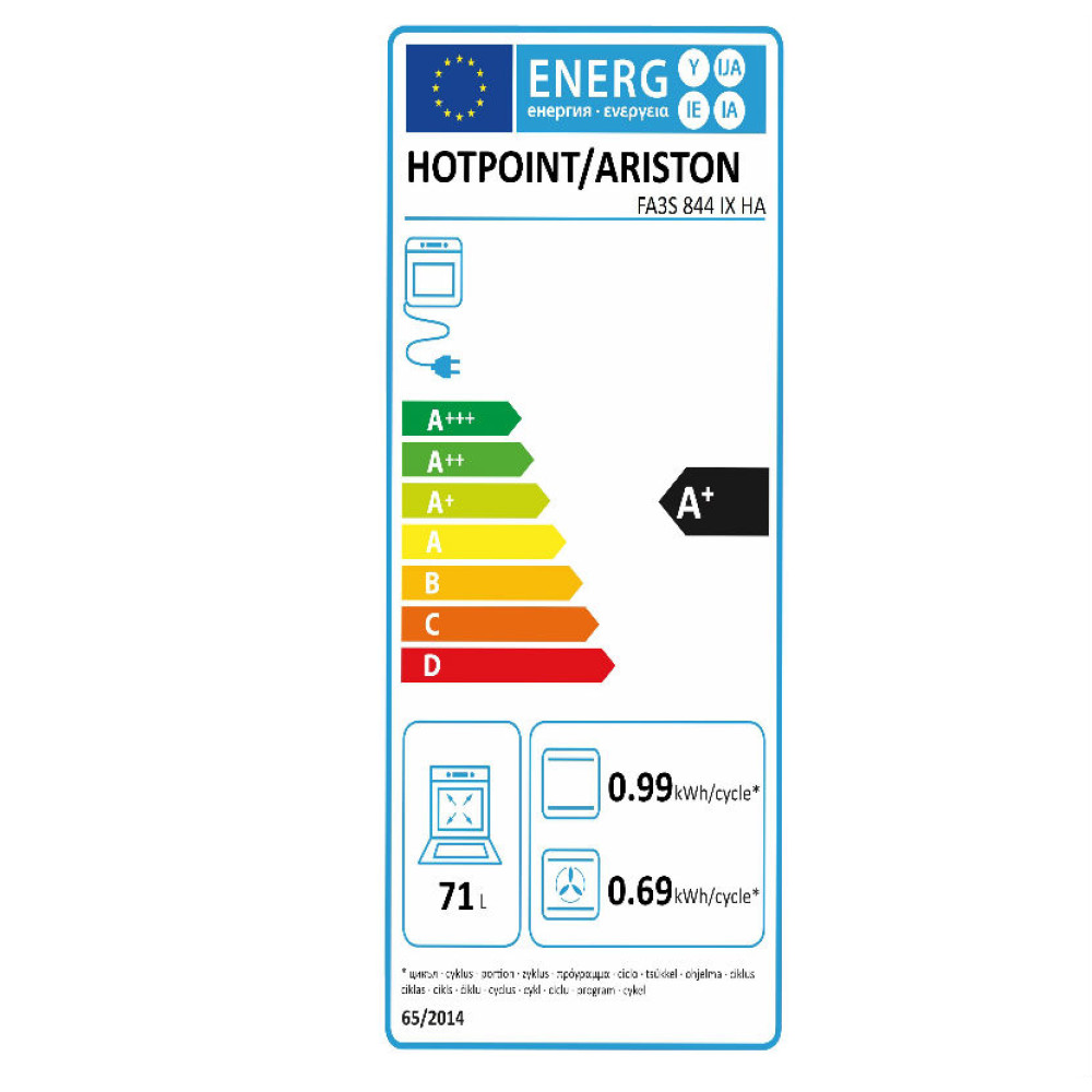 Εντοιχιζόμενος φούρνος, FA3S844 IX HA(S), Hotpoint-Ariston