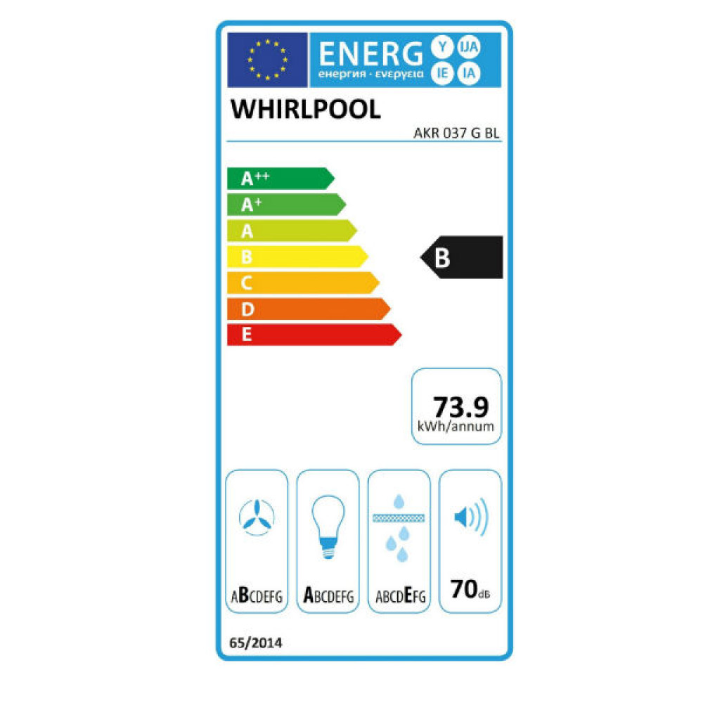 Απορροφητήρας κουζίνας, AKR 037 G BL, Whirlpool