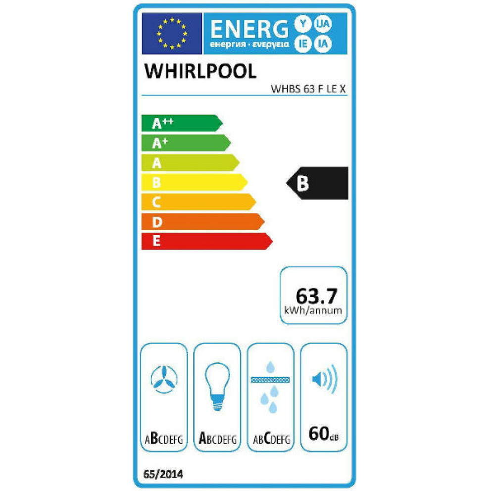 Απορροφητήρας κουζίνας, WHBS 63 F LE X, Whirlpool