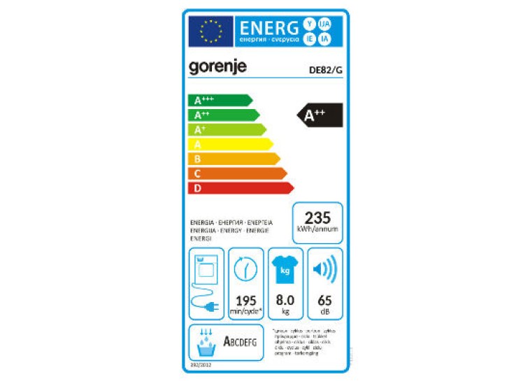 Στεγνωτήριο με αντλία θερμότητας 8kg Α++, DE82/G, Gorenje Στεγνωτήριο με αντλία θερμότητας 8kg Α++, DE82/G, Gorenje