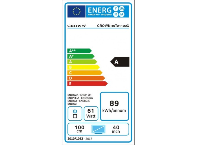 Τηλεόραση 40″ FULL HD, 40T21100C, Crown
