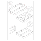 Κρεβάτι ξύλινο ημίδιπλο AVA Λευκό/Καρύδι 120/190, 194/68/124 εκ., Genomax
