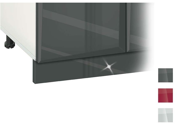 Μπάζα κουζίνας κάτω, MDF Γυαλιστερό, 10 ή 15x280 εκ., Genomax