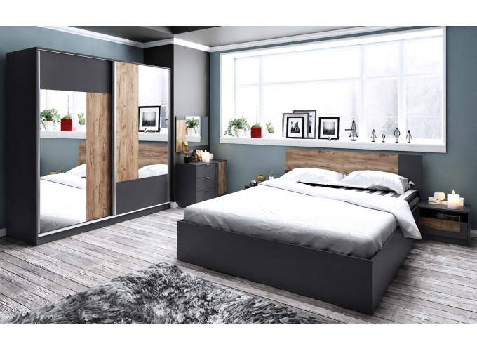 Σετ Κρεβατοκάμαρας 6 τεμαχίων Brooklyn, ΔΩΡΟ Μηχανισμός Ανύψωσης, Genomax