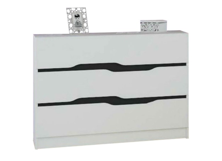 Συρταριέρα Afroditi Λευκό/Μαύρο, 100x71x38,5, Genomax