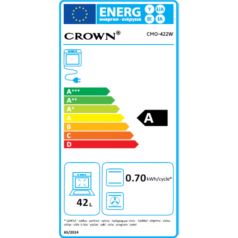 Ηλεκτρικό φουρνάκι, CMO-422W, Crown