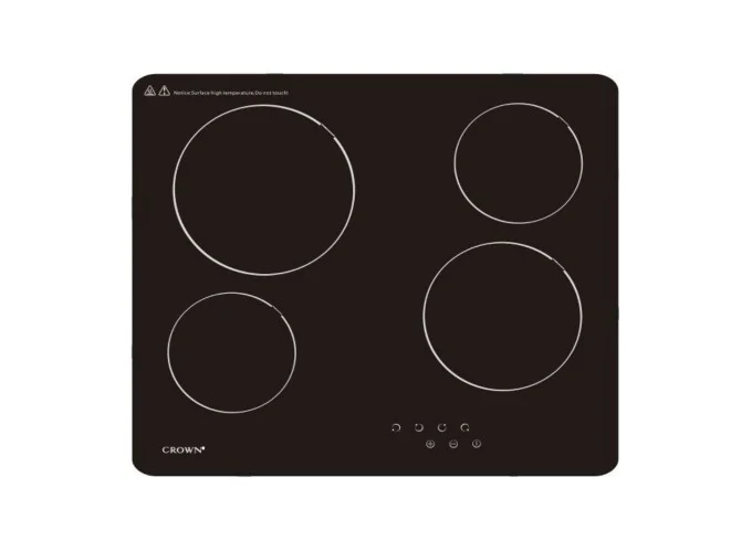 Φούρνος άνω Πάγκου 65lt με Κεραμικές Εστίες Π59.8εκ., FCM 600A IX + PVT604.C, Crown  