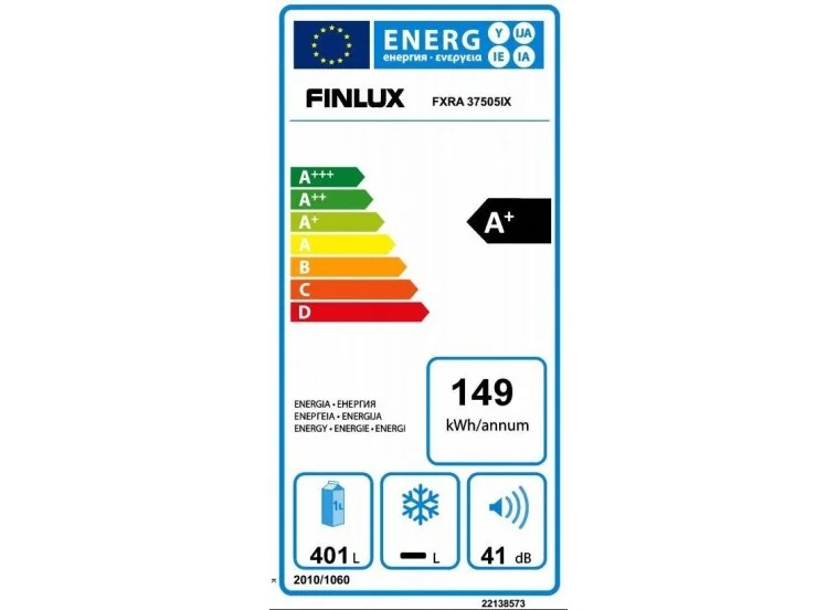 Ψυγείο Finlux FXRA 375050IXE , Inox