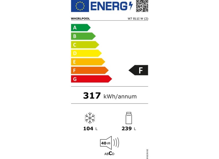 Ψυγειοκαταψύκτης NoFrost, W7 811I W, Whirlpool l All4home Ψυγειοκαταψύκτης NoFrost, W7 811I W, Whirlpool