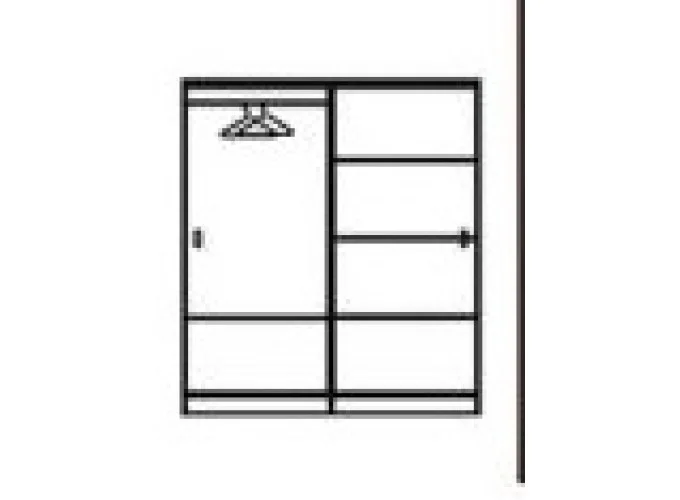 Ντουλάπα Συρόμενη με καθρέφτη, AVA 41, 160x200x59, Genomax