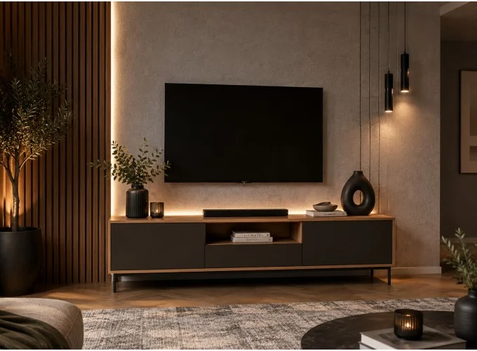 Έπιπλο Τηλεόρασης Μεταλλικό Symmetry 3 Μ154xΠ39xΥ55cm