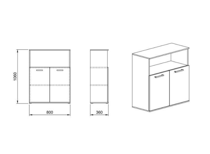 Βιβλιοθήκη  80x36x106, Modul 61, Genomax