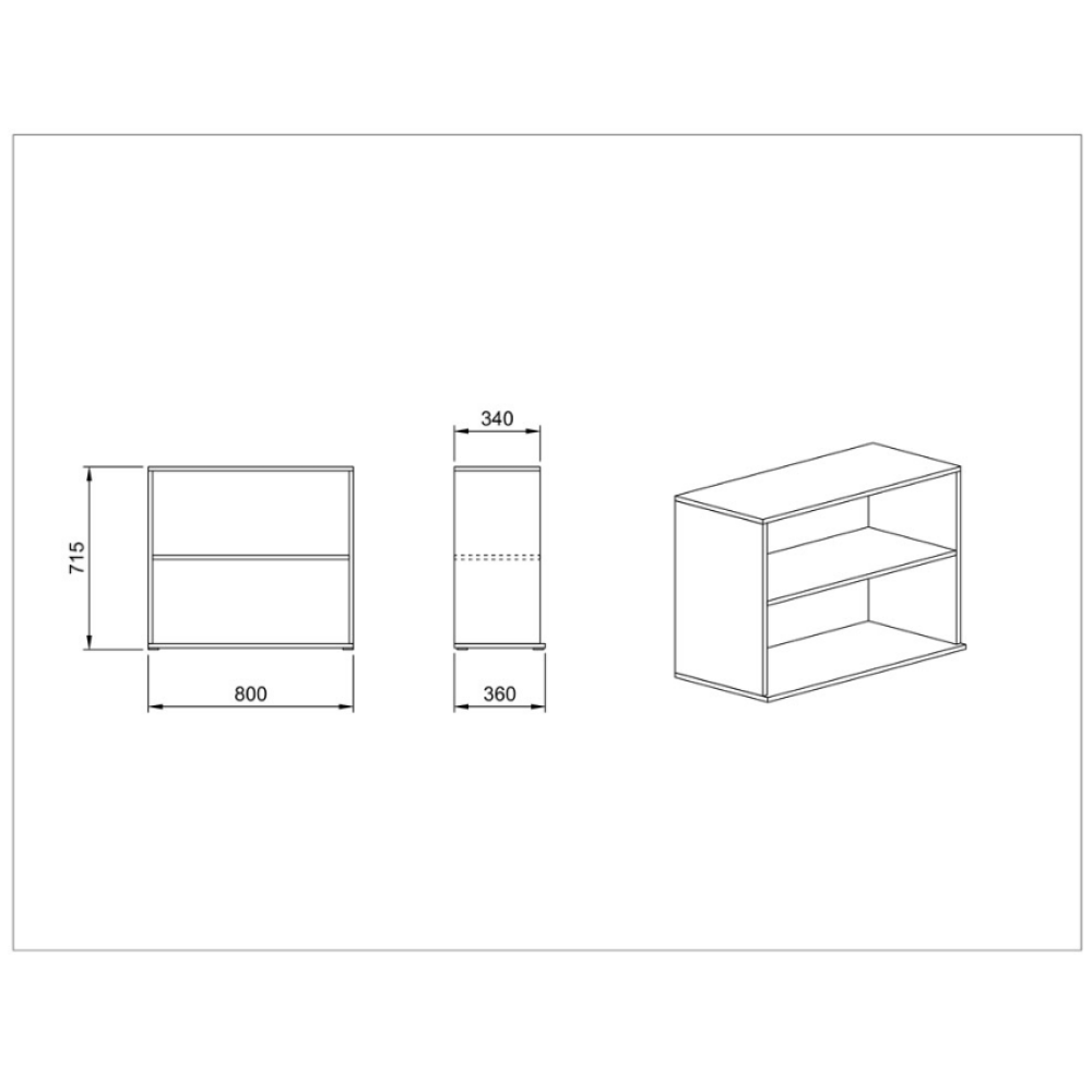 Βιβλιοθήκη Modul 54, 80x36x71,5, Genomax